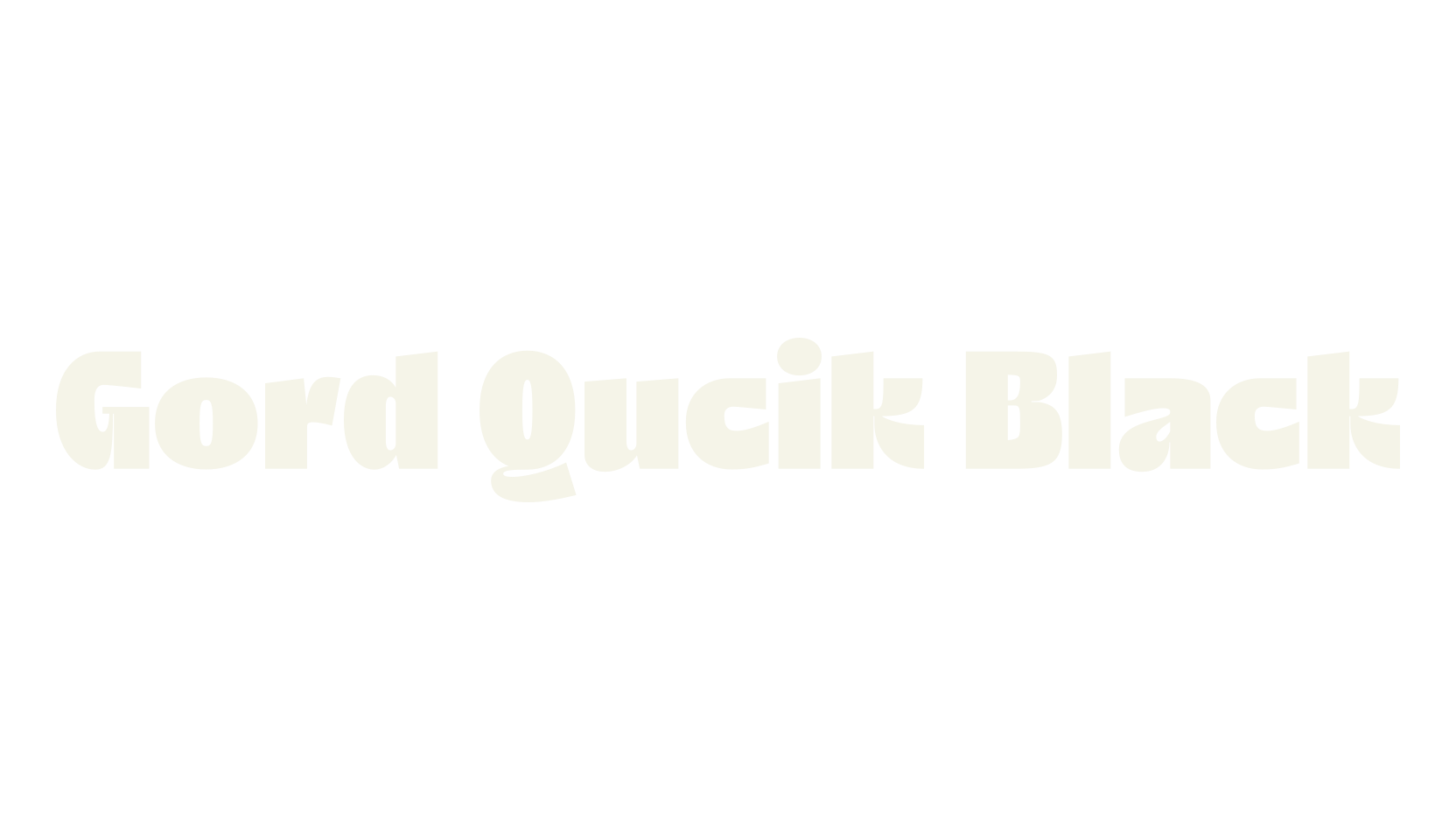 Gord Qucik Black, display market font preview