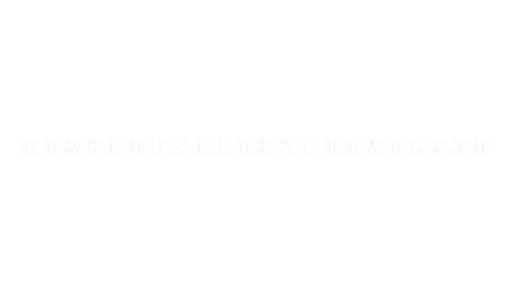 Gorgeous Floral Monogram, floral font preview
