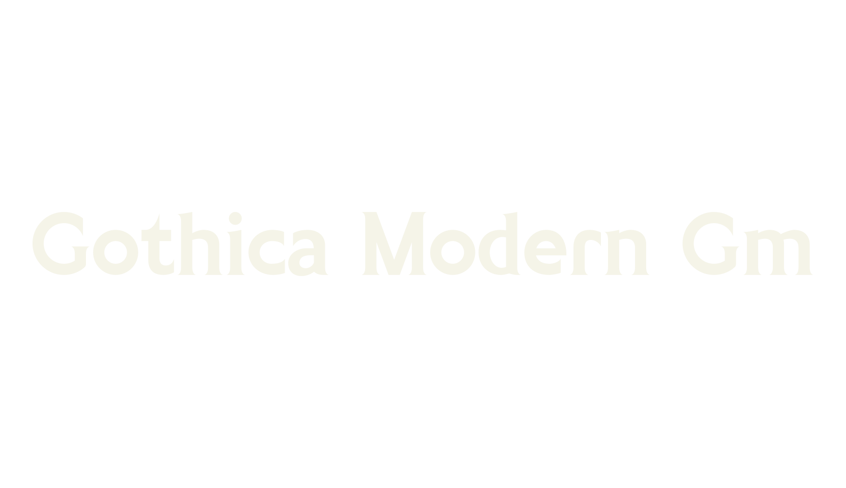 Gothica Modern Gm, serif font preview