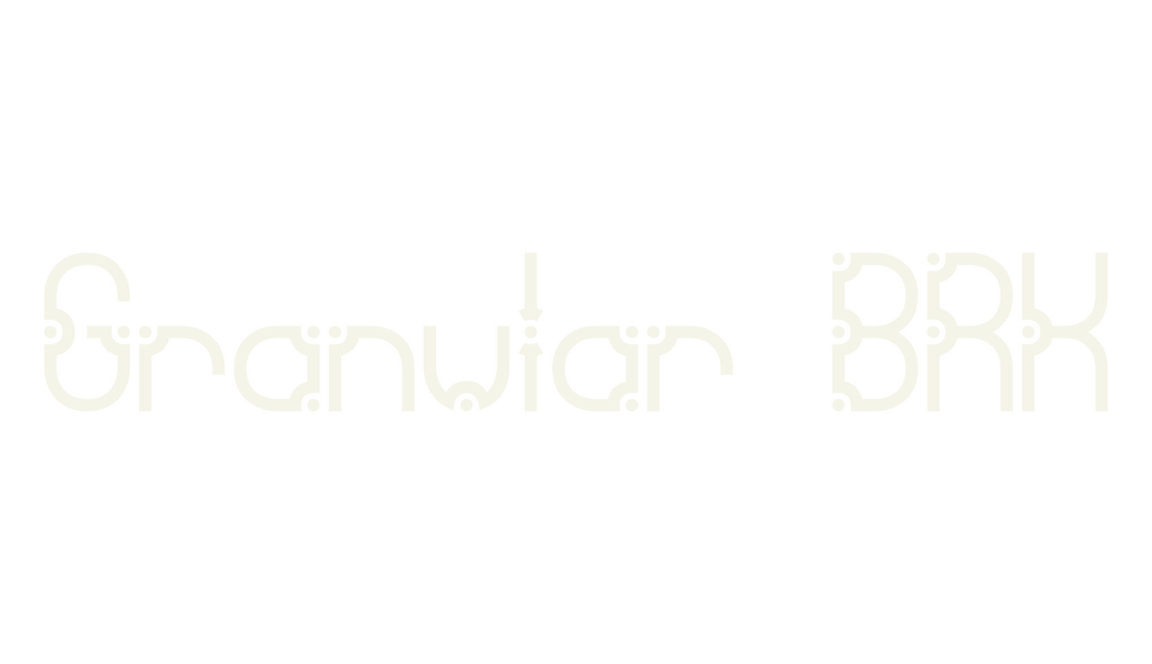 Granular BRK, sci-fi font preview