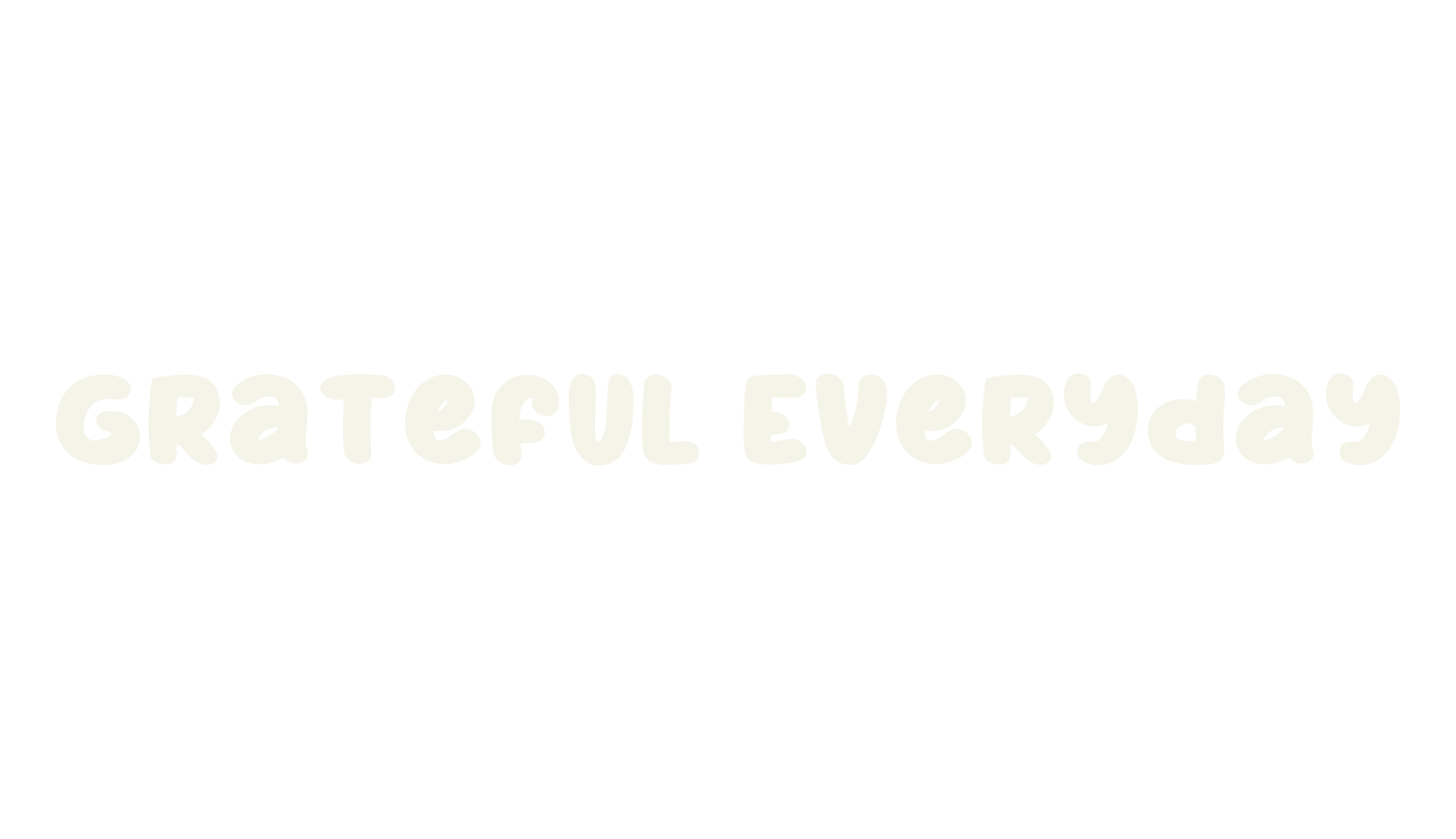 Grateful Everyday, bubble letters font preview