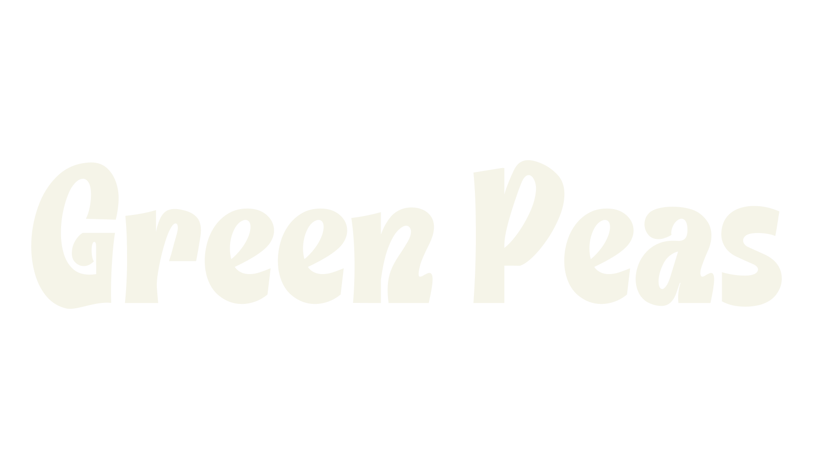 Green Peas, cursive font preview