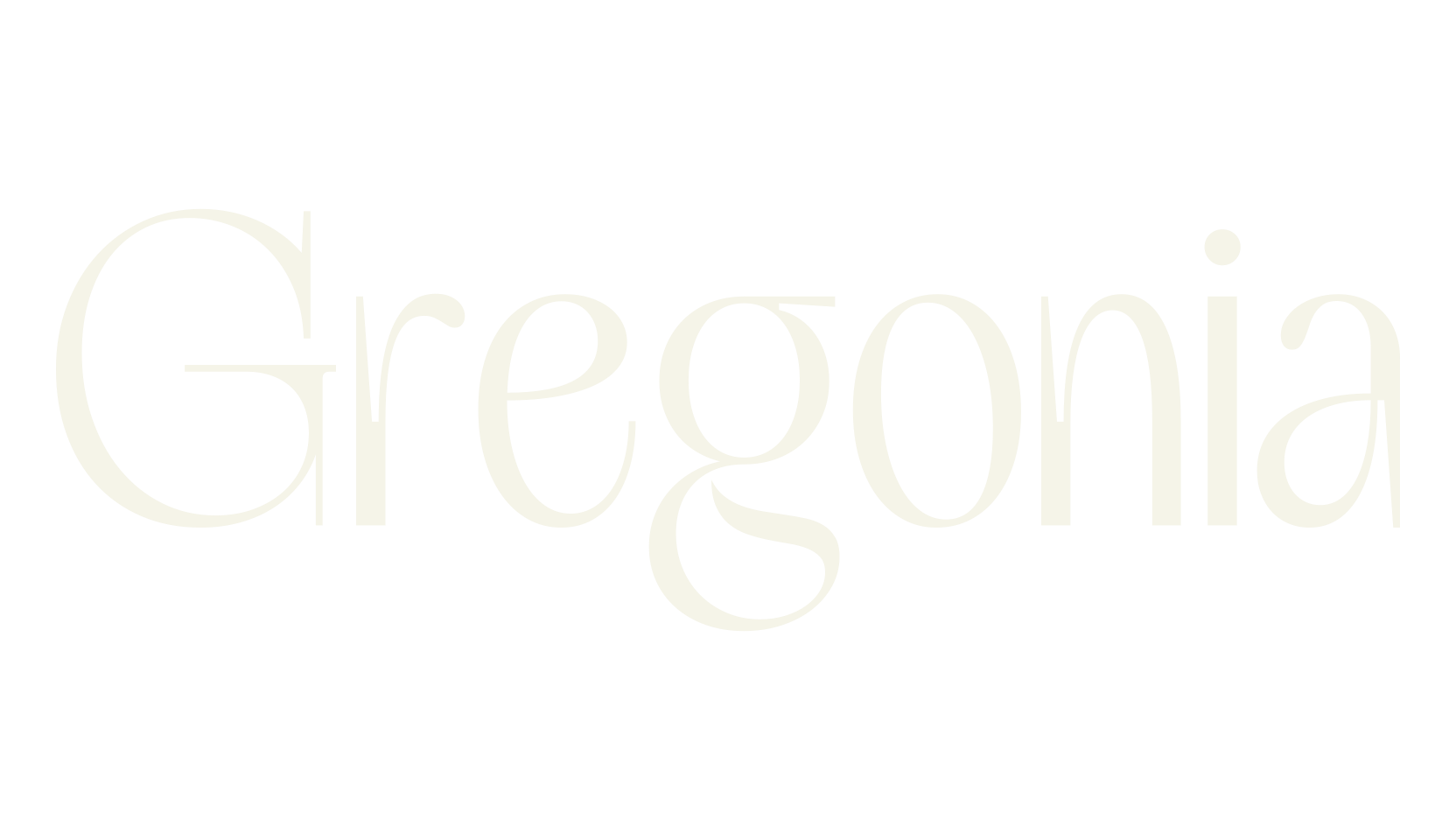 Gregonia, minimalist font preview