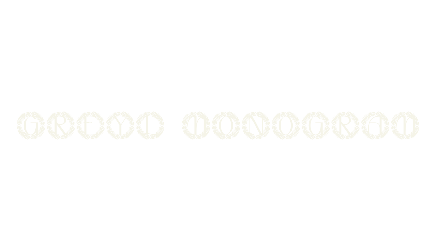Greyl Monogram, monogram font preview