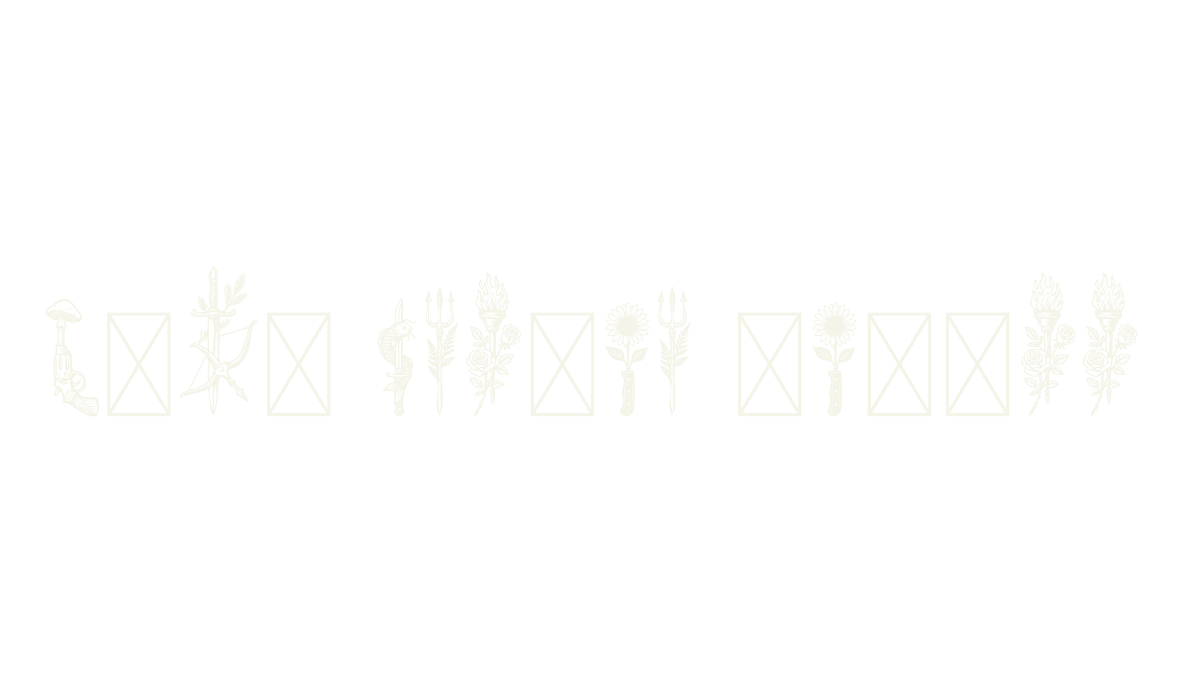 Guns Floral Tattoo, gothic font preview