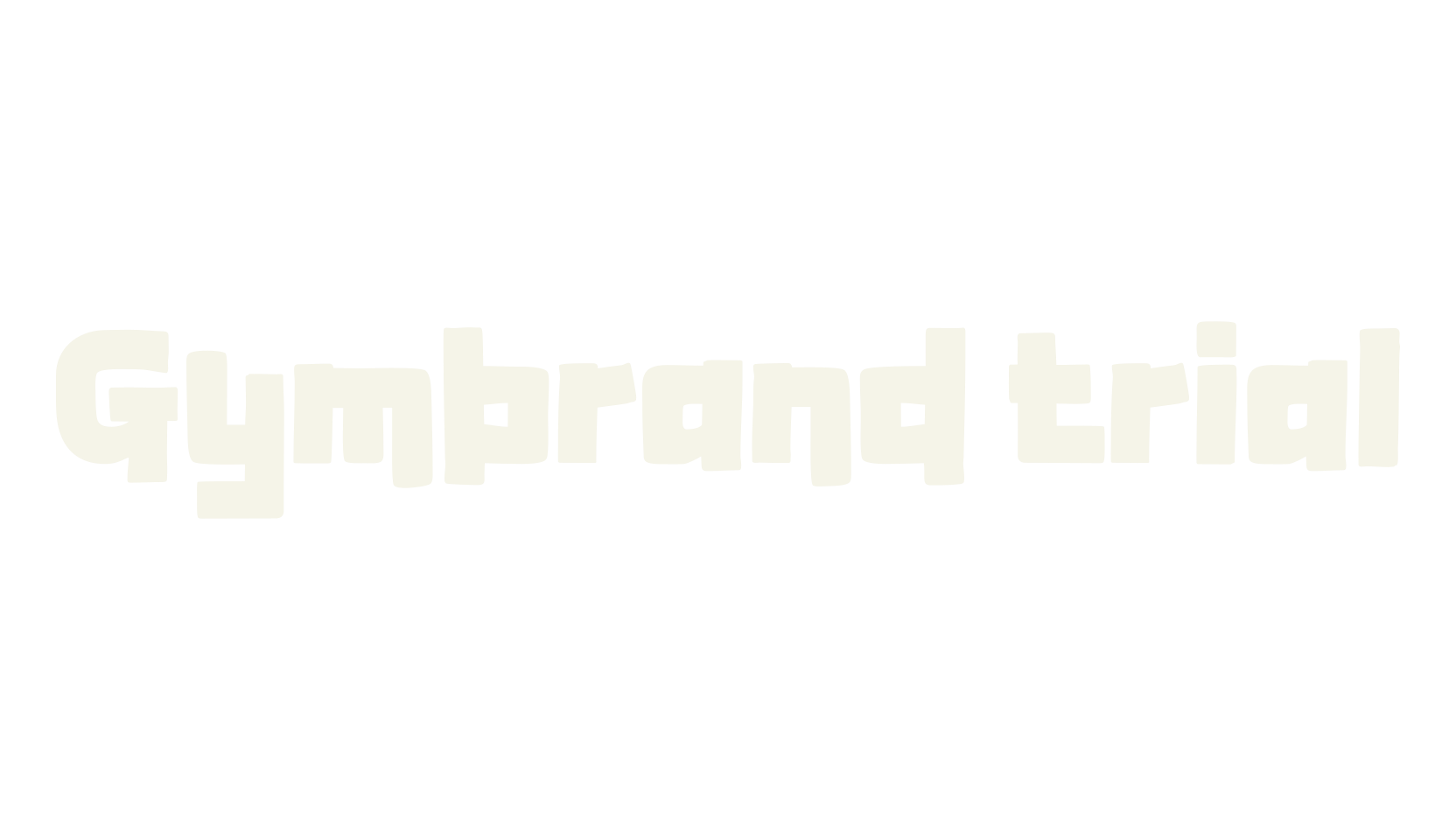 Gymbrand trial, brand font preview