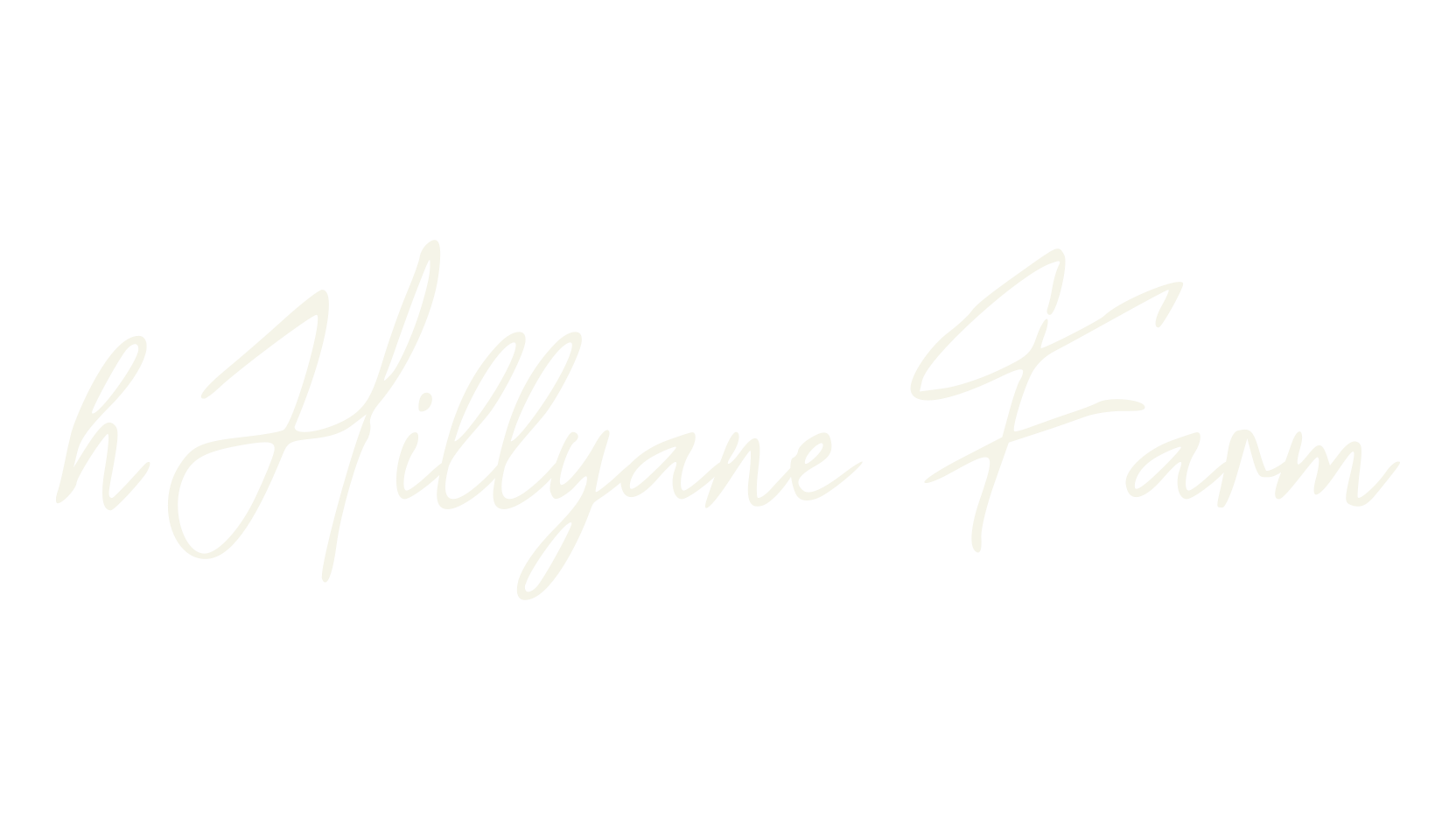 h Hillyane Farm, cursive font preview