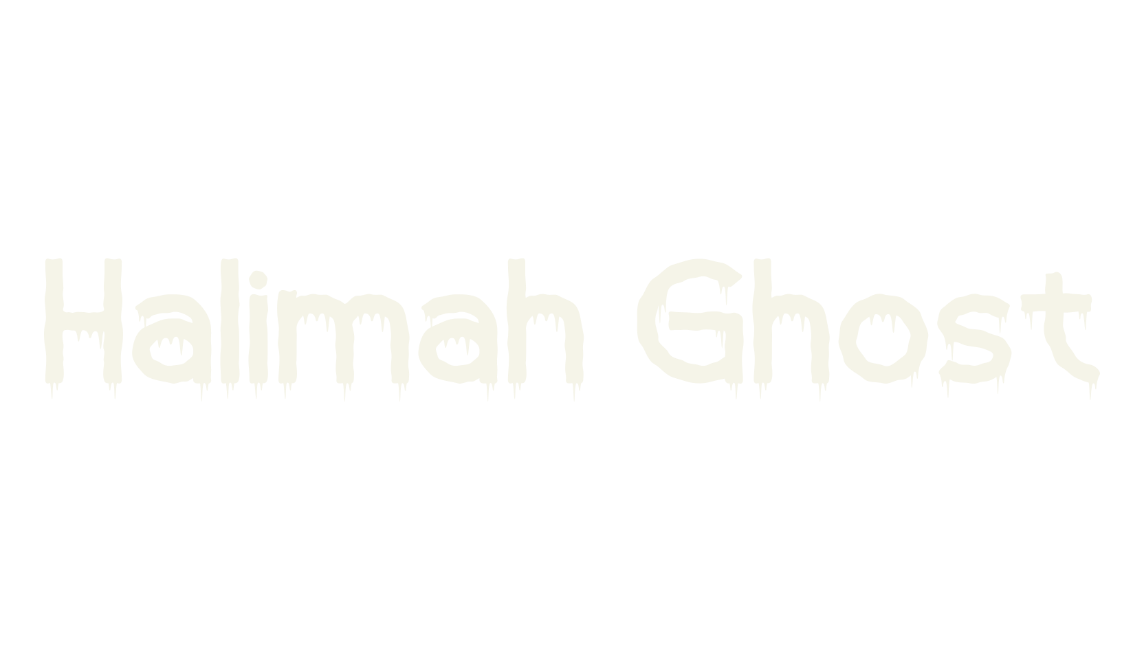 Halimah Ghost, horror font preview