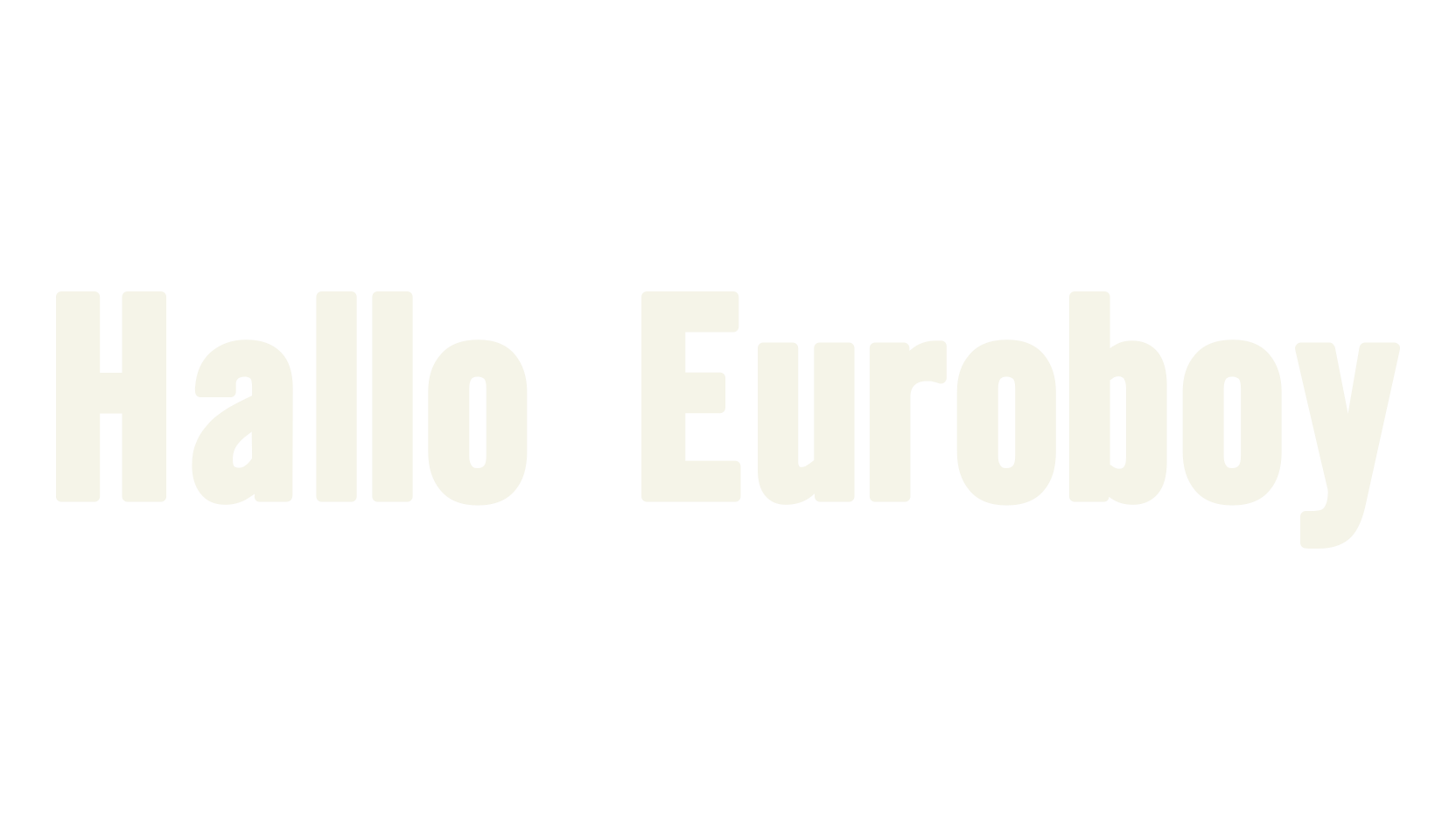 Hallo Euroboy, bold font preview