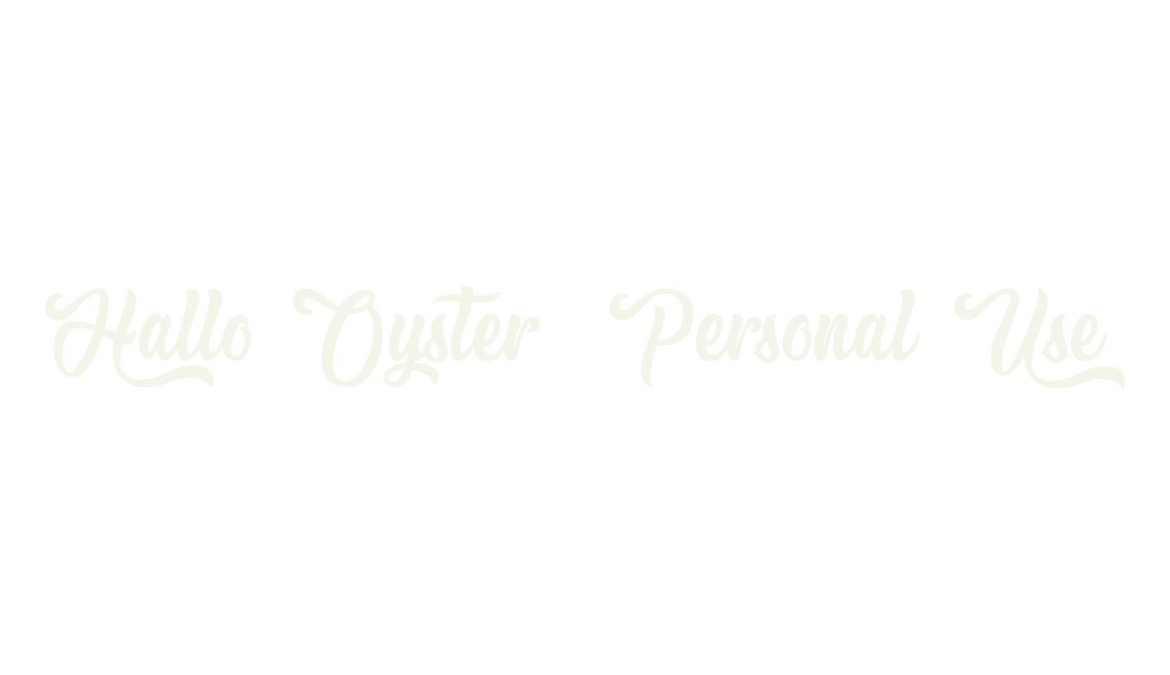 Hallo Oyster (Personal Use), fashion sign font preview