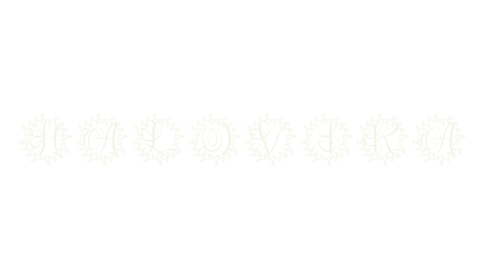 Halovira, monogram font preview