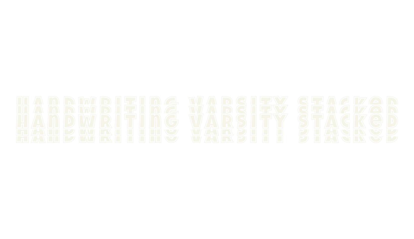 Handwriting Varsity Stacked, calligraphy font preview