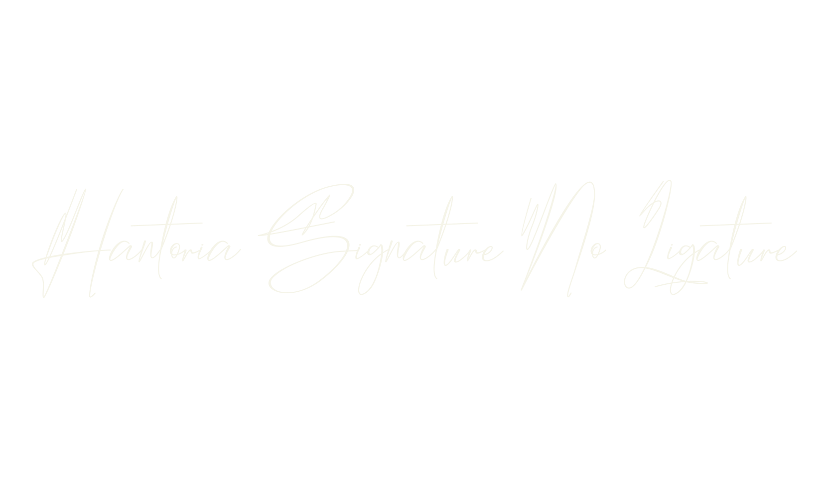 Hantoria Signature No Ligature, signature font preview