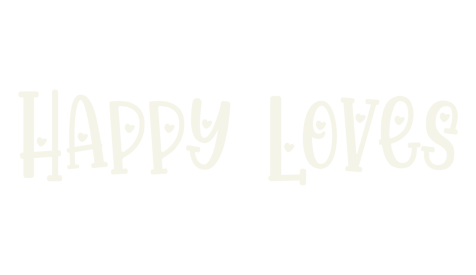 Happy Loves, heart font preview