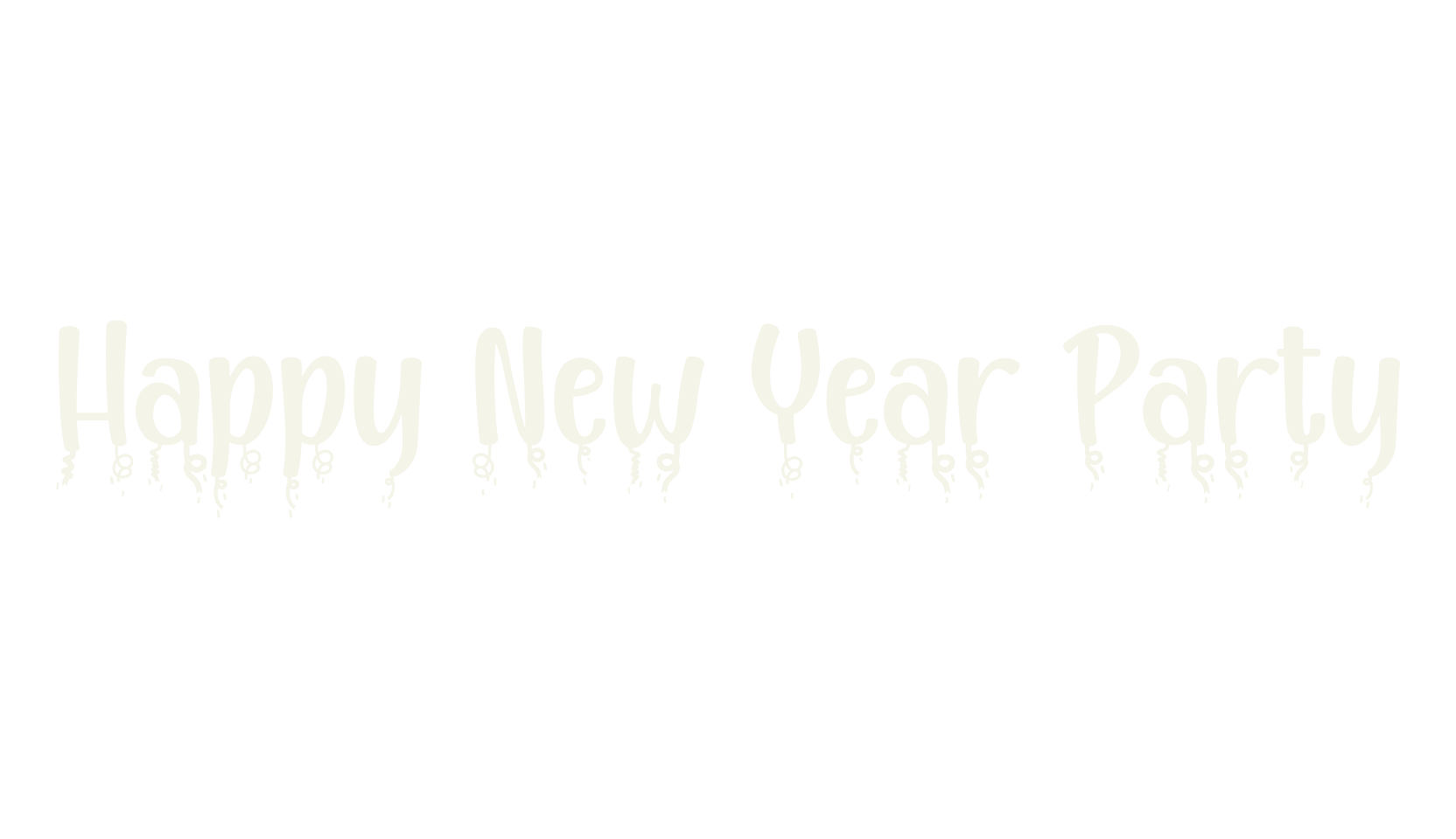 Happy New Year Party, display market font preview