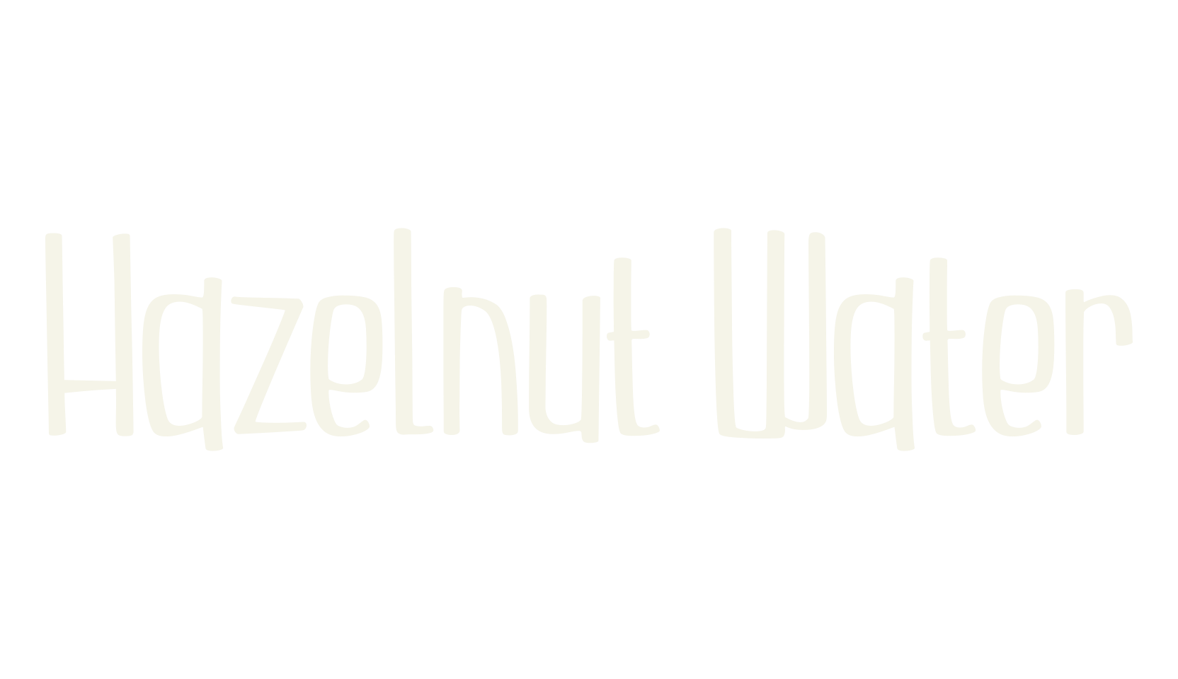 Hazelnut Water, display market font preview