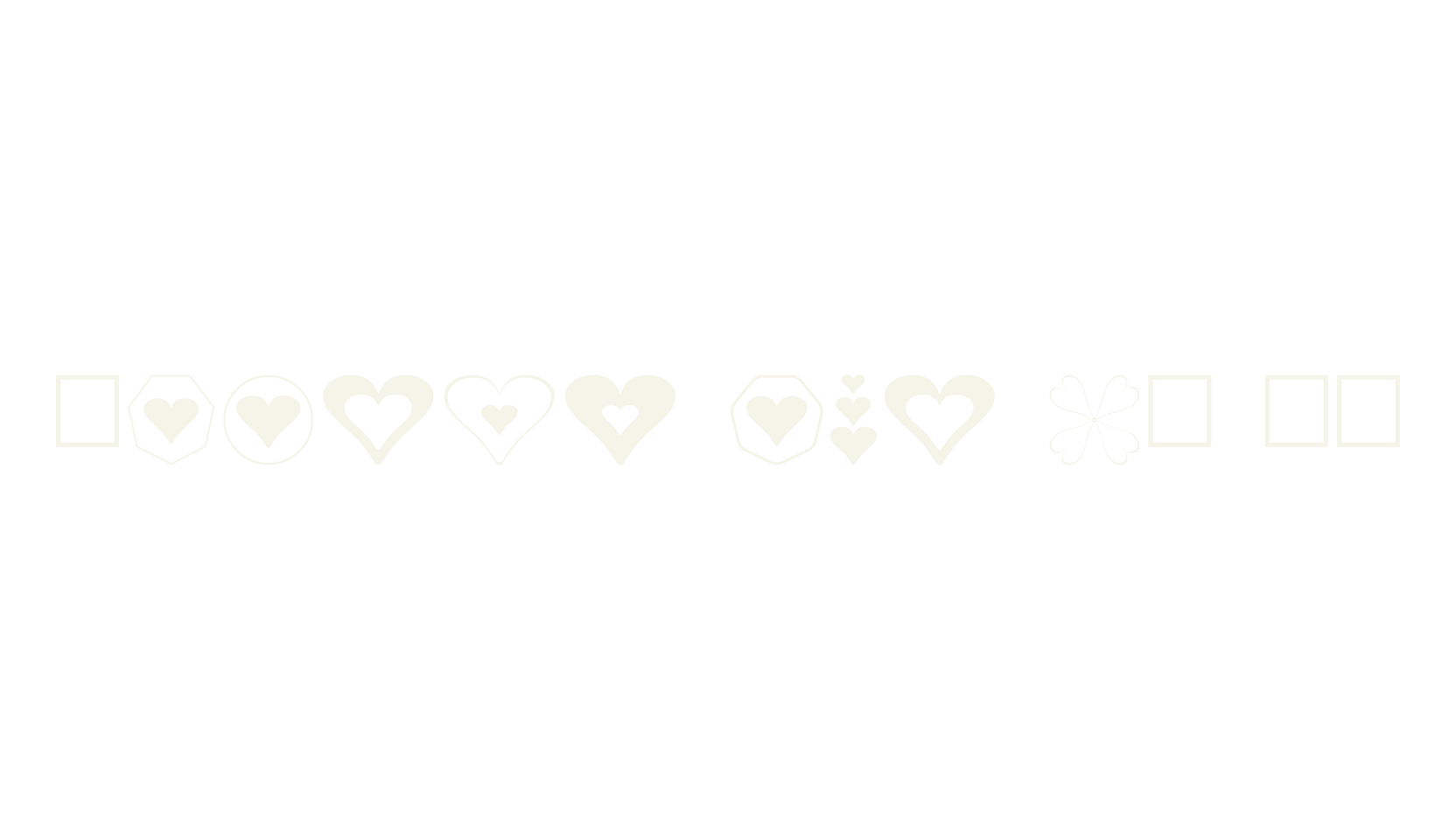Hearts for 3D FX, heart font preview
