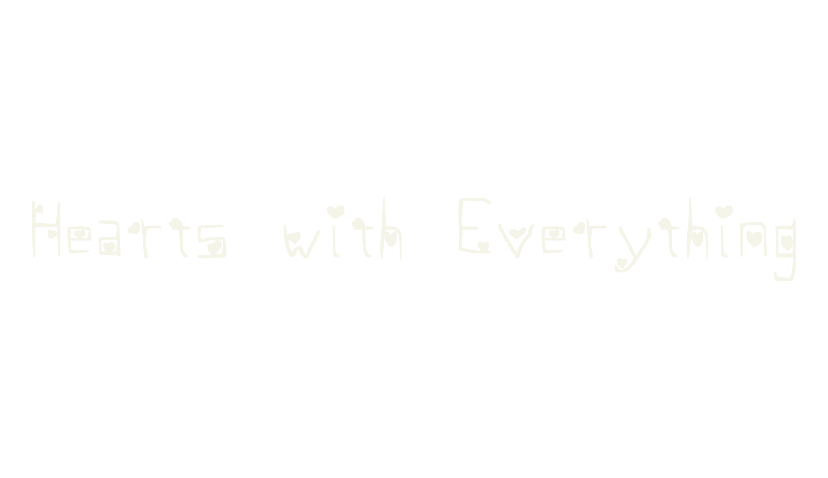 Hearts with Everything, heart font preview