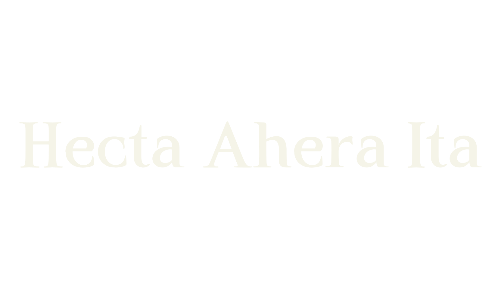 Hecta Ahera Ita, unique font preview