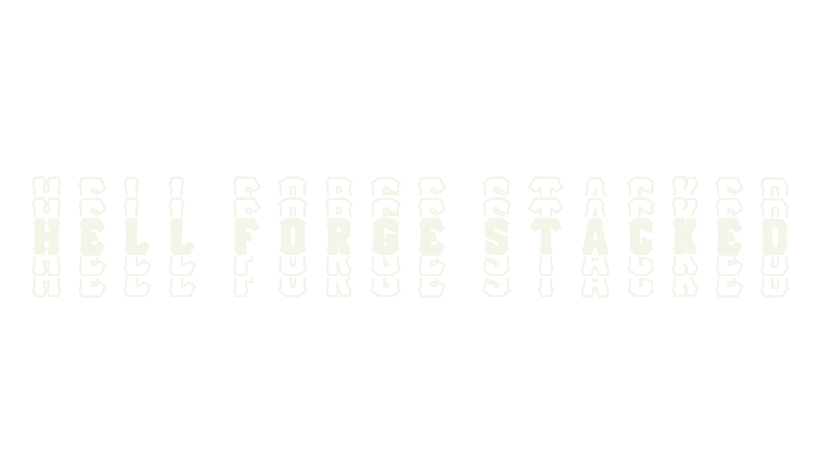 Hell Forge Stacked, jersey font preview