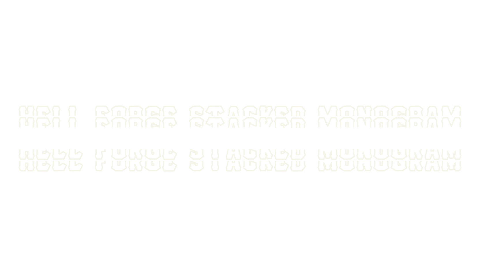 Hell Forge Stacked Monogram, retro font preview