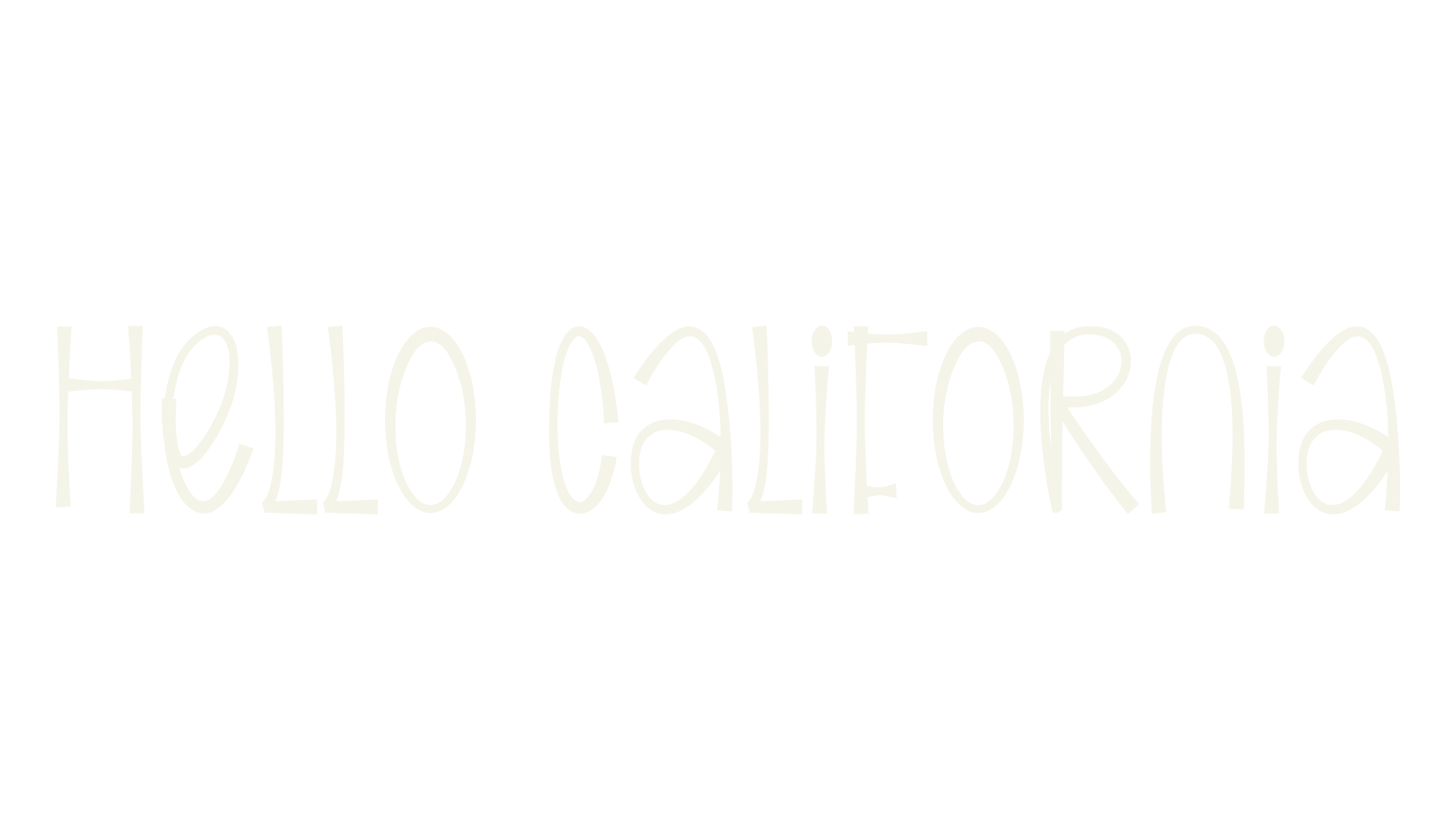 Hello California, children font preview