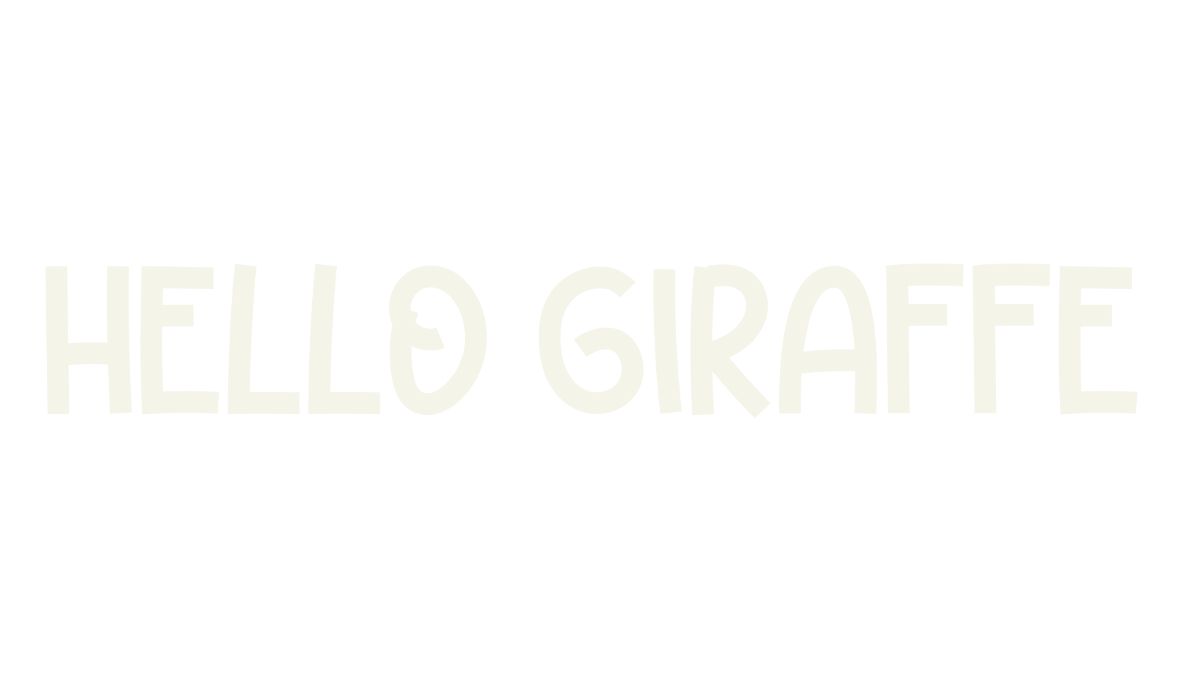 HELLO GIRAFFE, children font preview