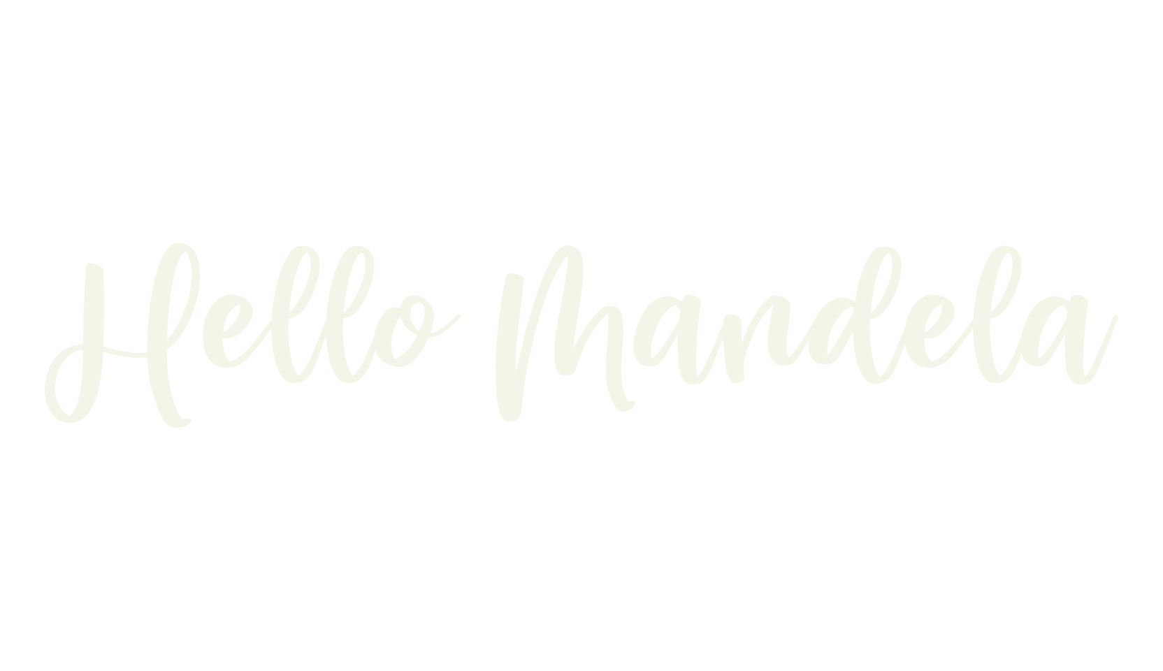 Hello Mandela, script font preview