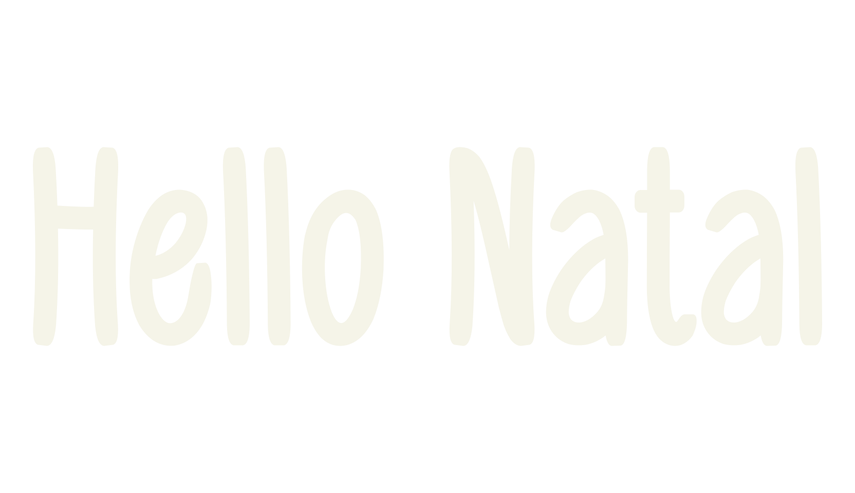 Hello Natal, cursive font preview