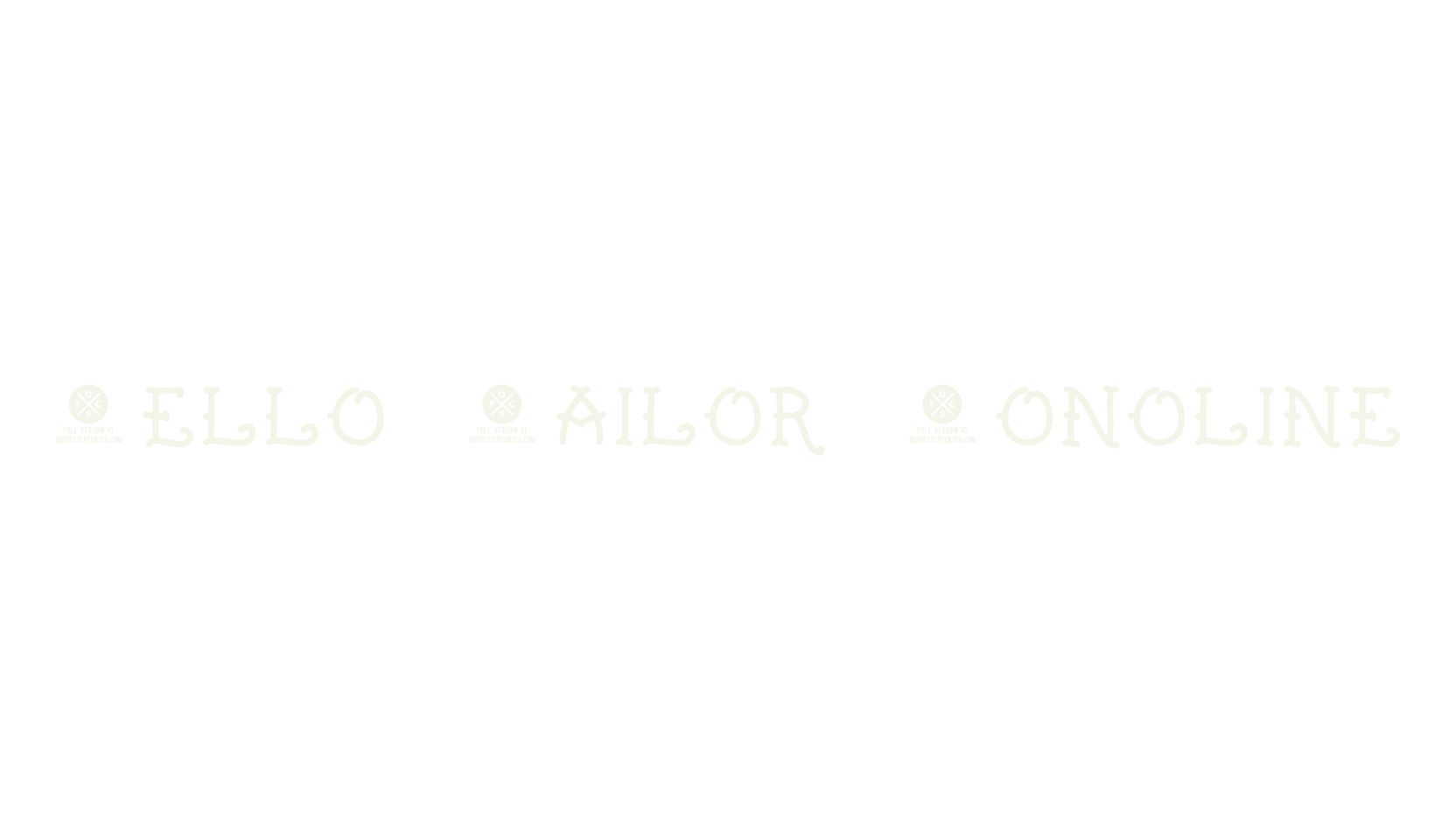 Hello Sailor Monoline, tattoo font preview
