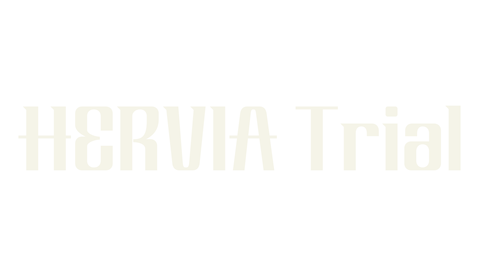 HERVIA Trial, fancy font preview
