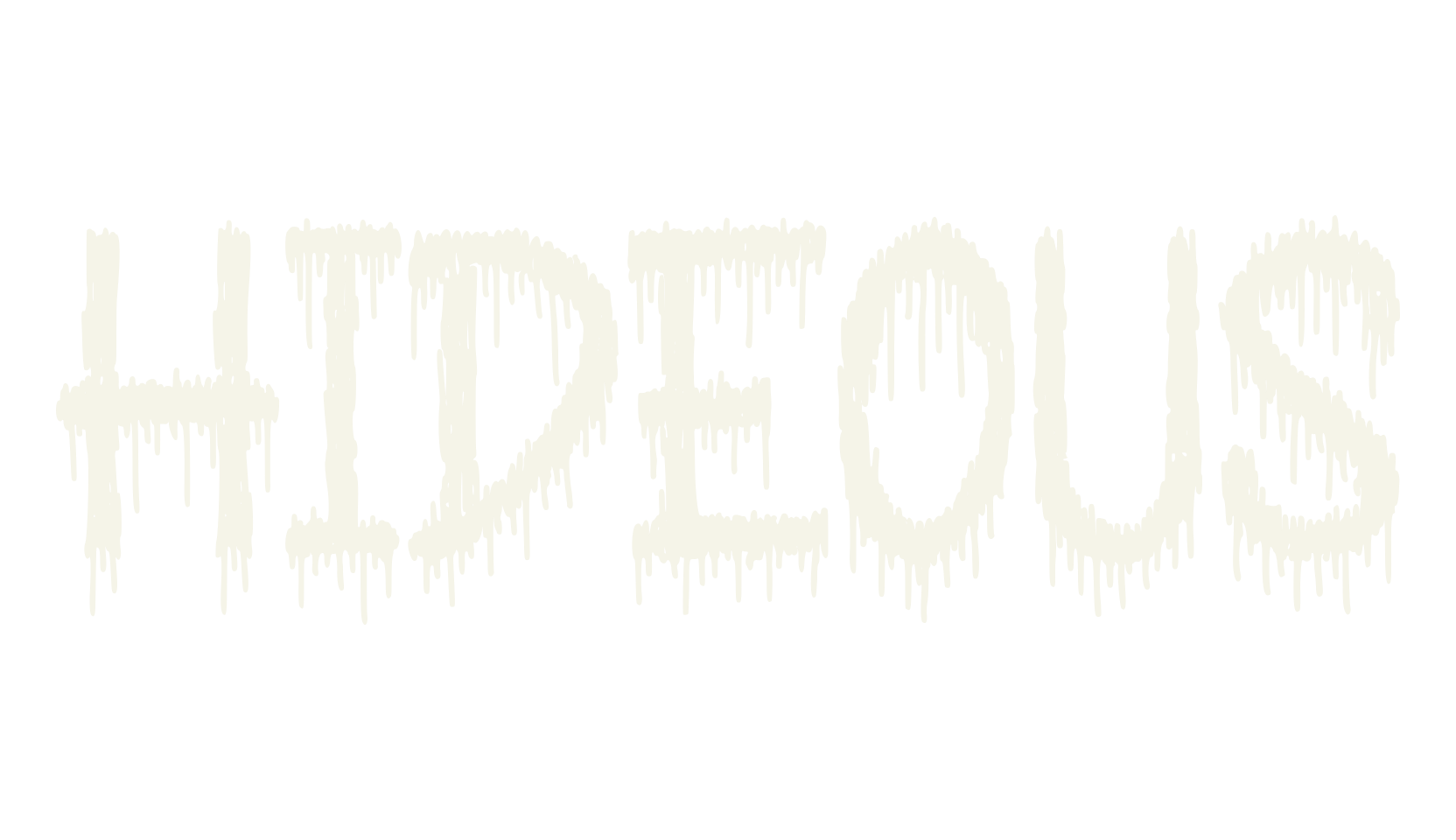 Hideous, halloween font preview