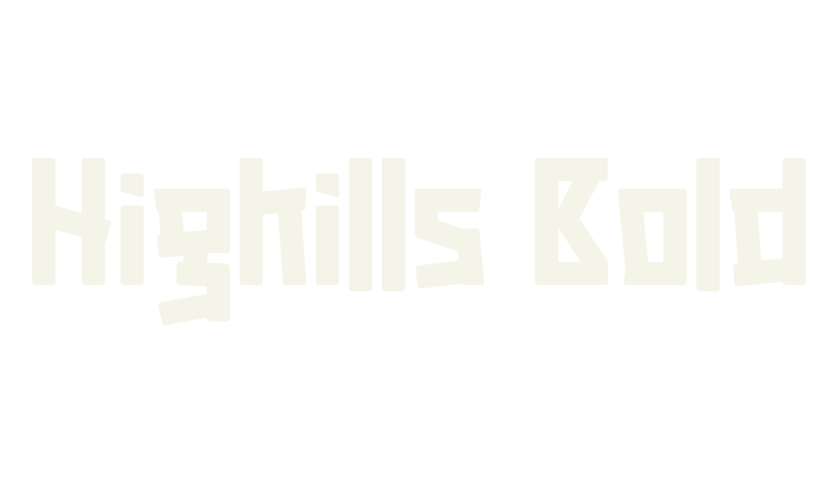 Highills Bold, bold font preview