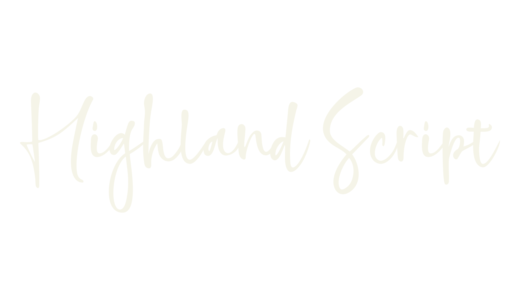 Highland Script, handwriting font preview