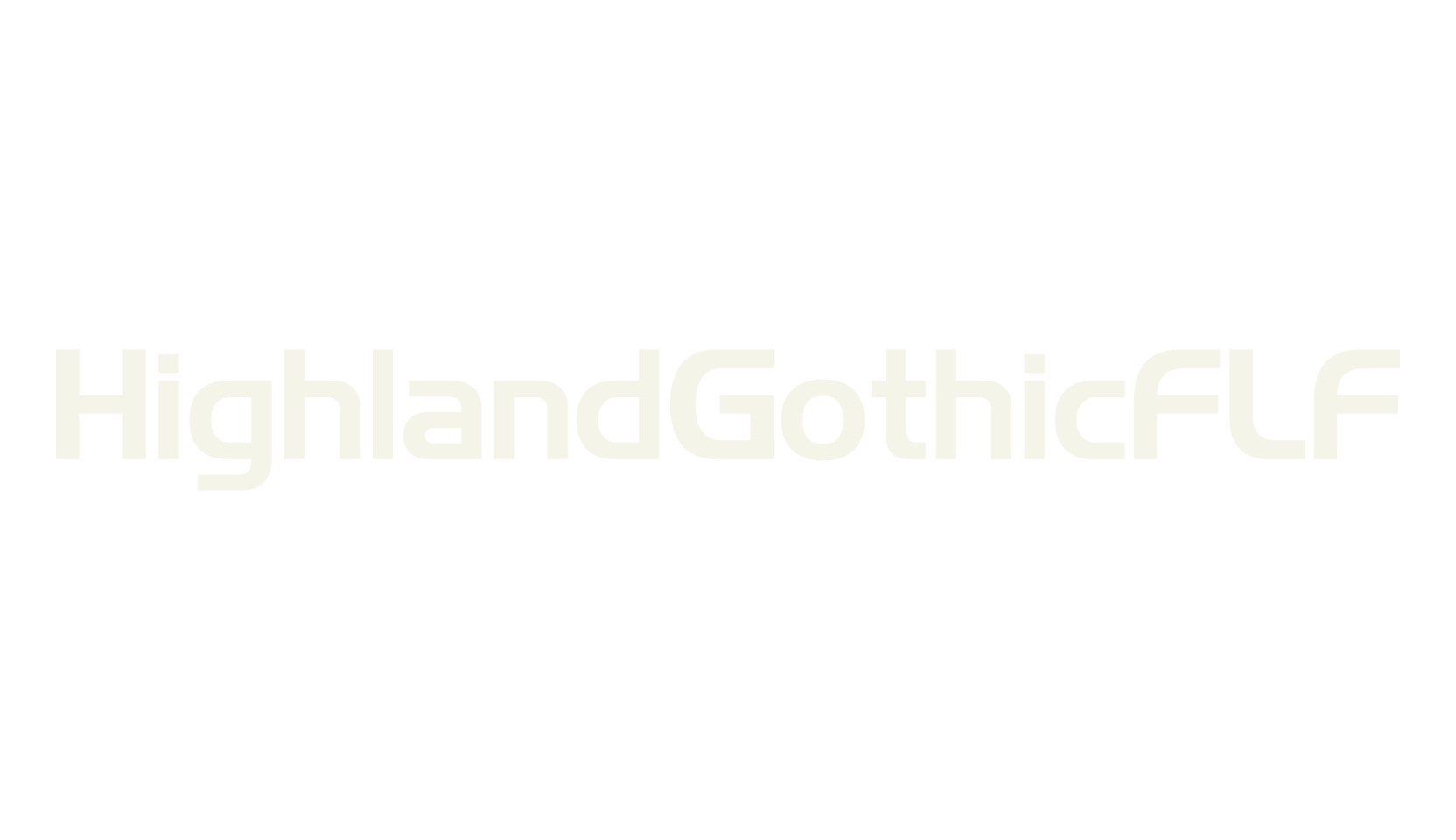 HighlandGothicFLF, sans font preview
