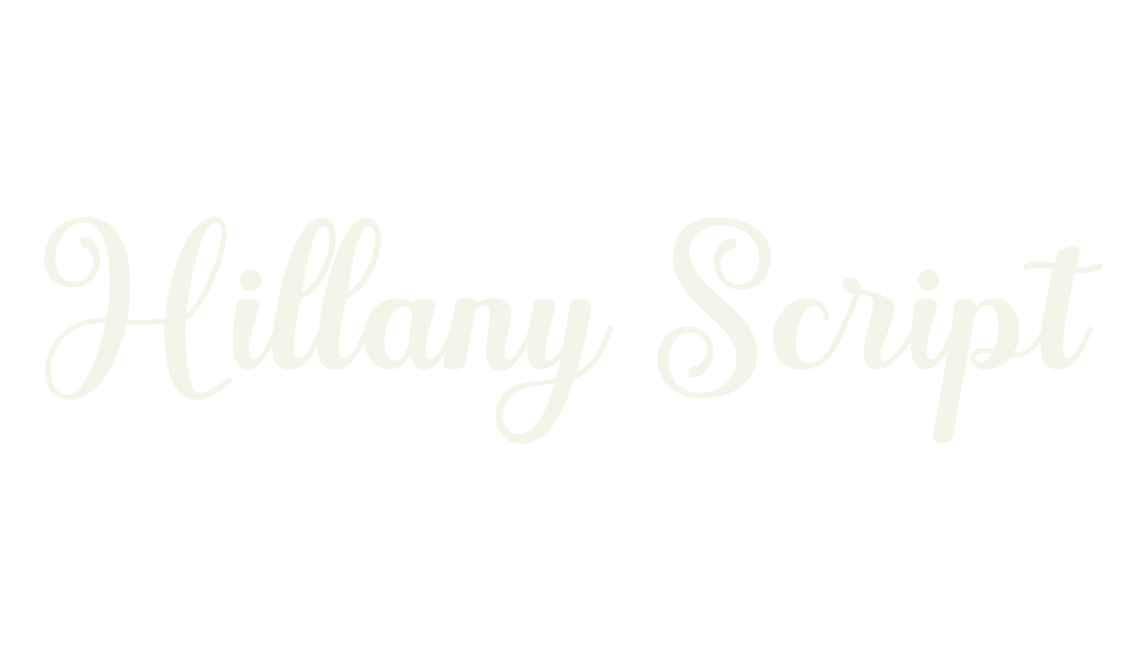 Hillany Script, calligraphy font preview