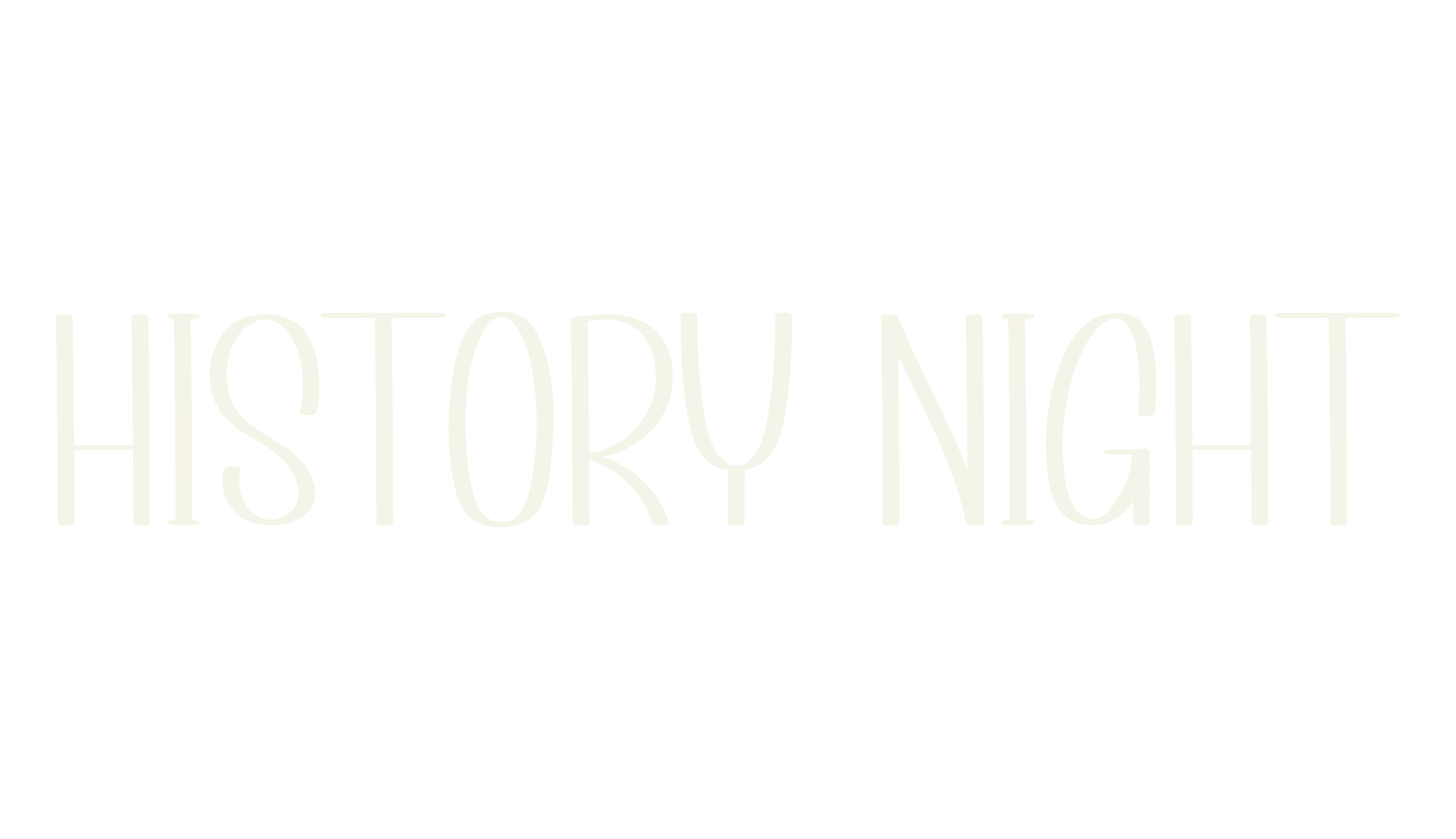 History Night, handwriting font preview