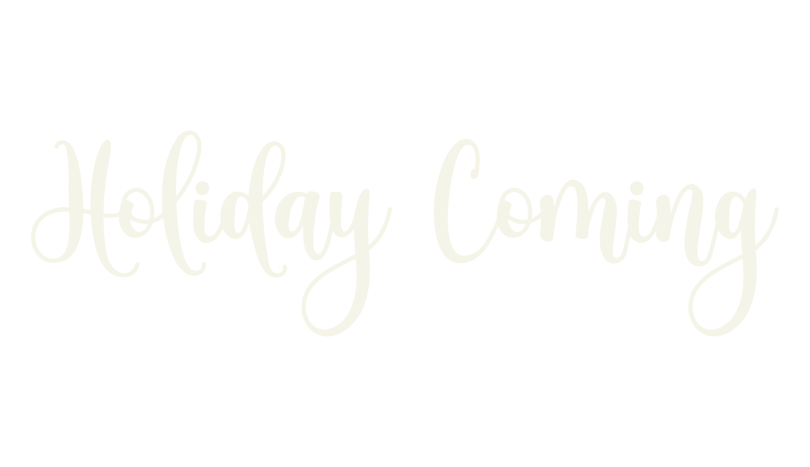 Holiday Coming, cursive font preview