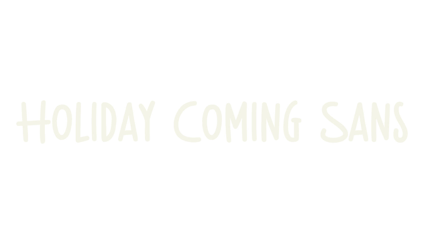 Holiday Coming Sans, thin font preview