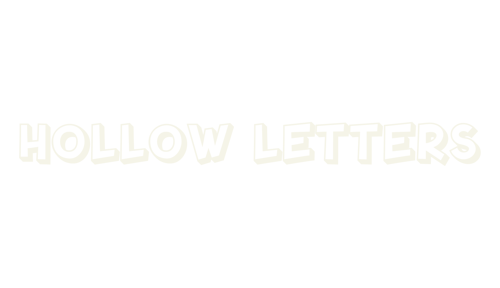 Hollow Letters, hollow font preview