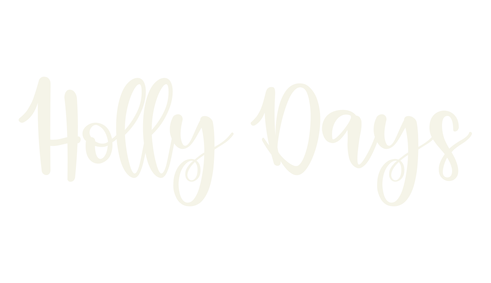 Holly Days, cursive font preview