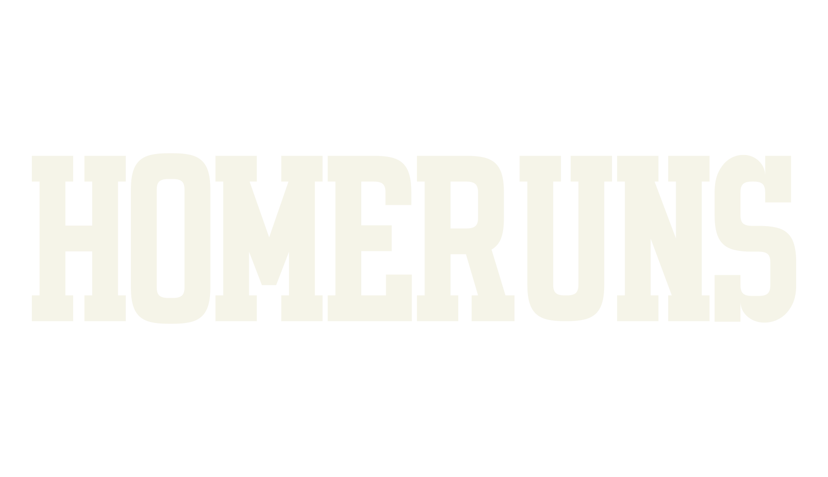 HOMERUNS, jersey font preview
