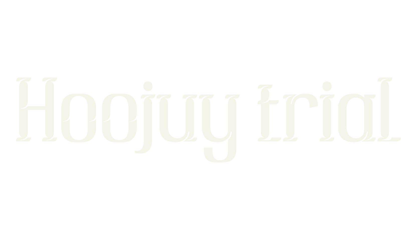 Hoojuy trial, classic font preview