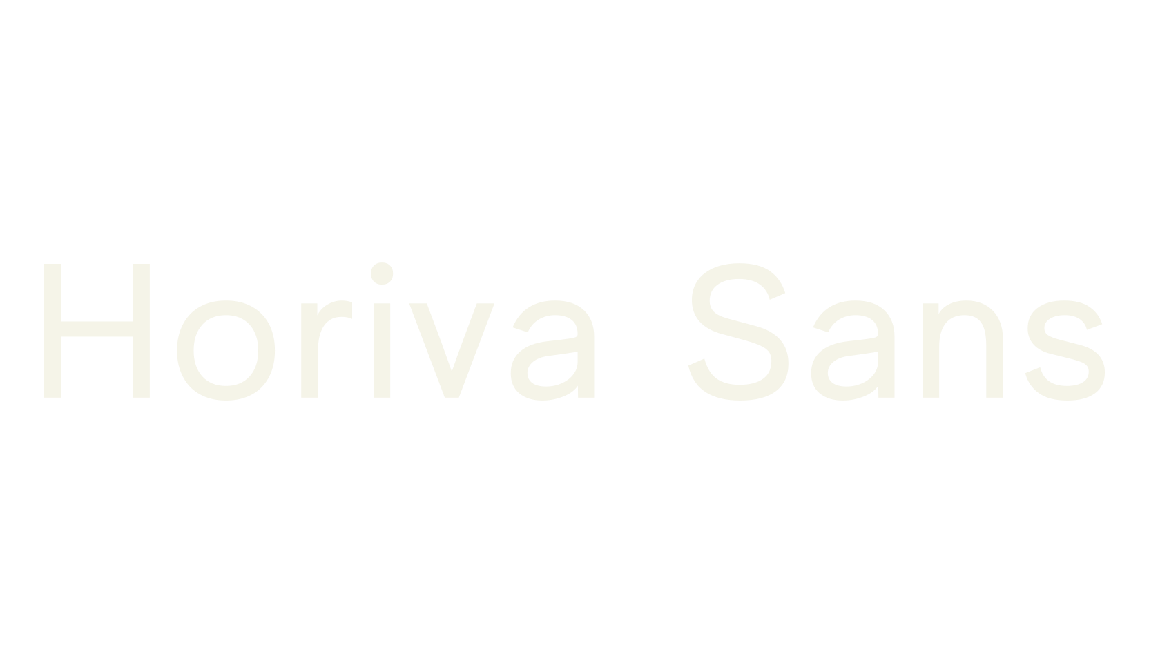 Horiva Sans, sans serif font preview