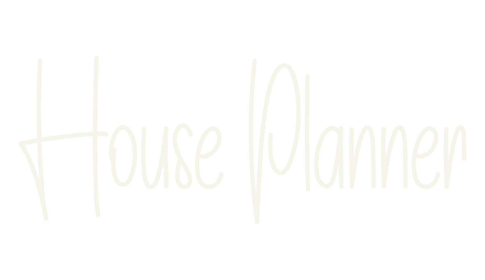 House Planner, handwriting font preview