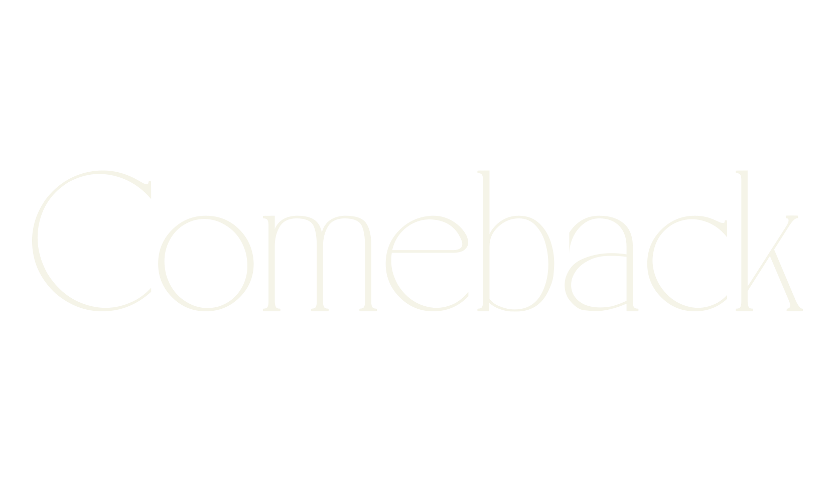 Comeback, serif font preview