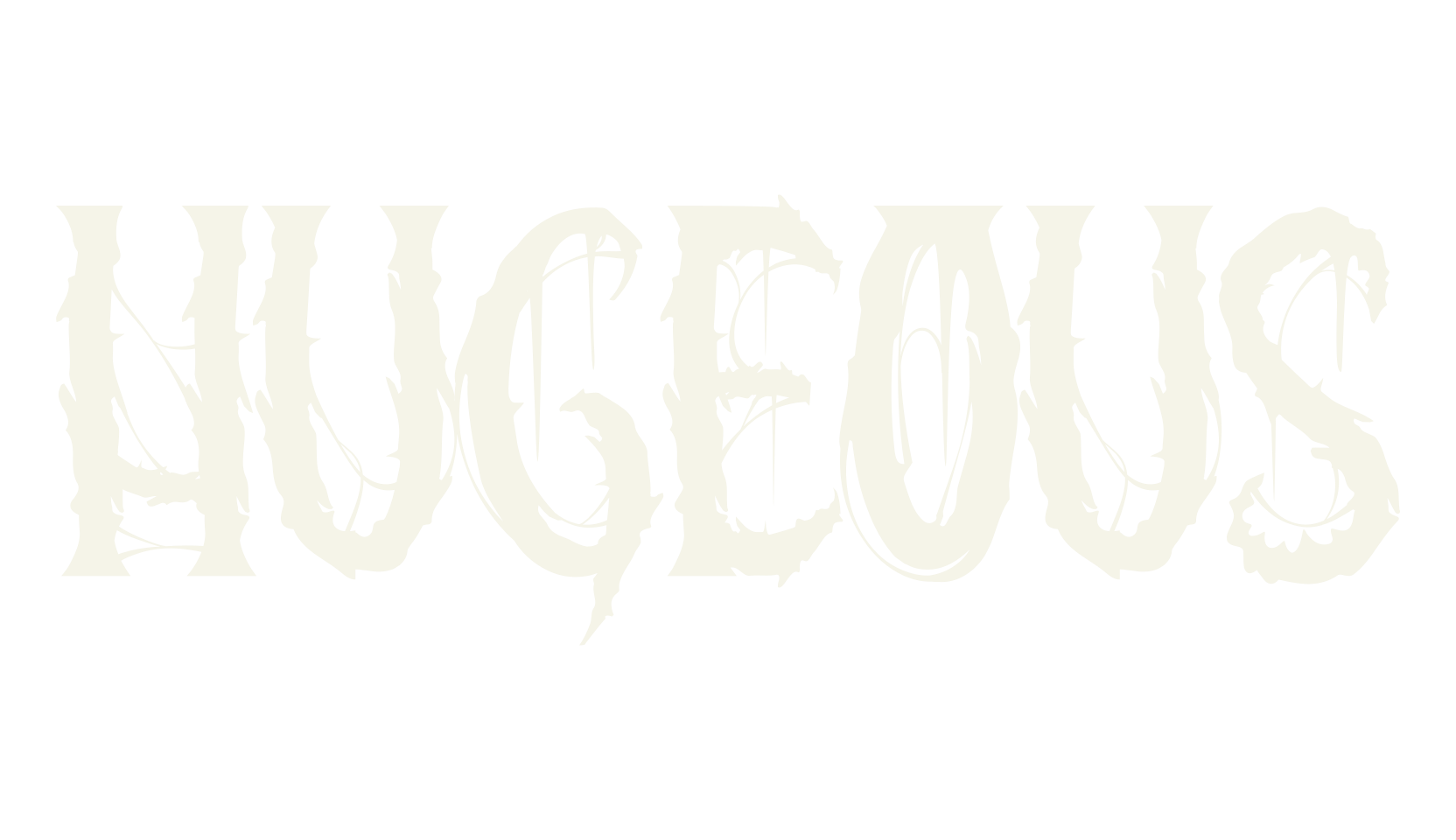 Hugeous, black metal font preview