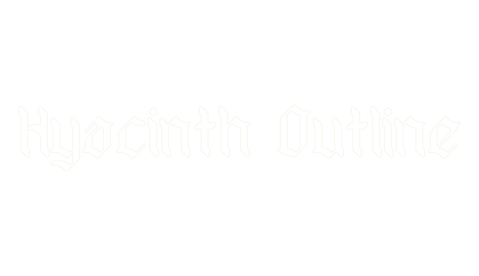 Hyacinth Outline, tattoo font preview