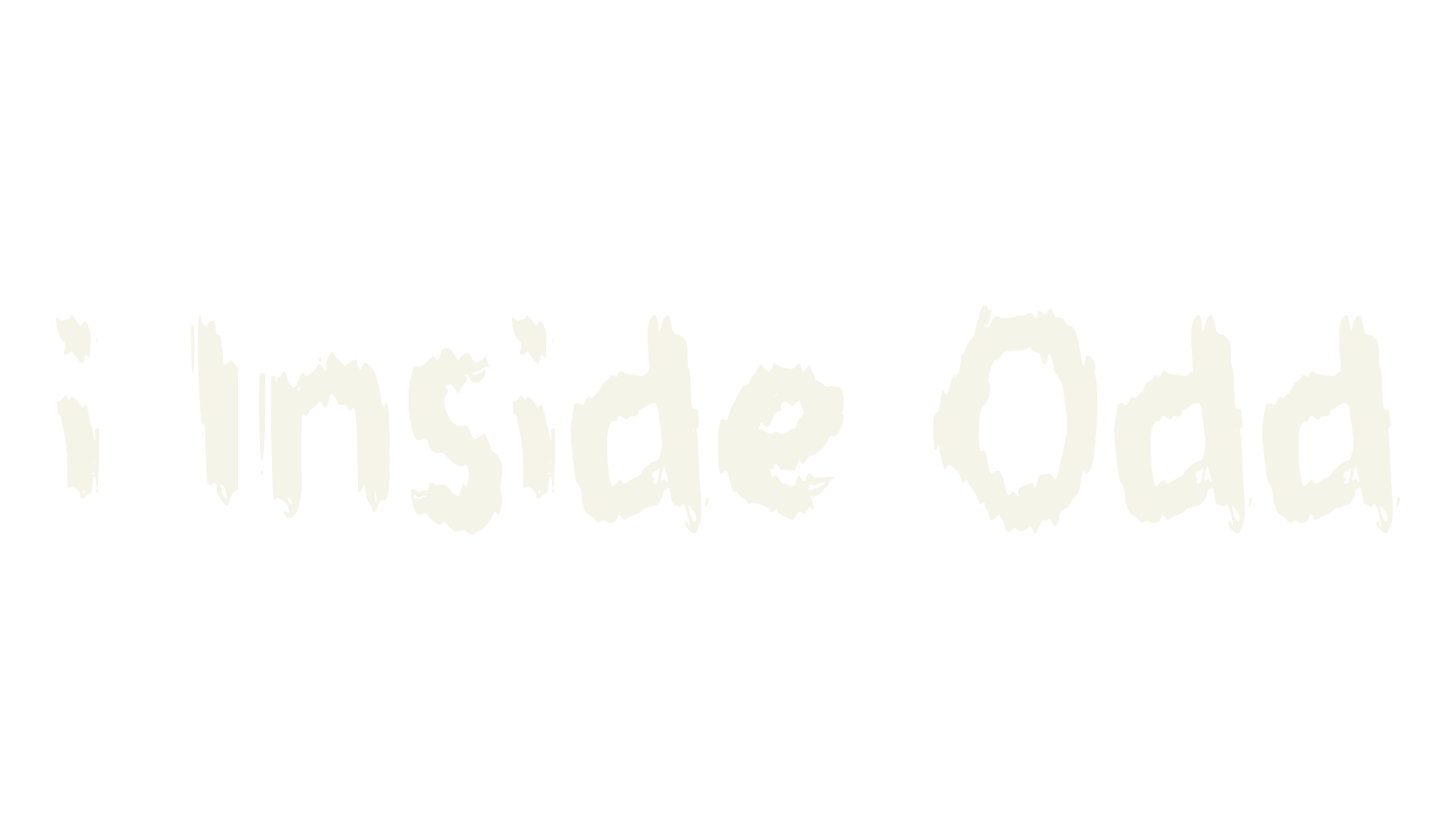 i Inside Odd, distressed font preview