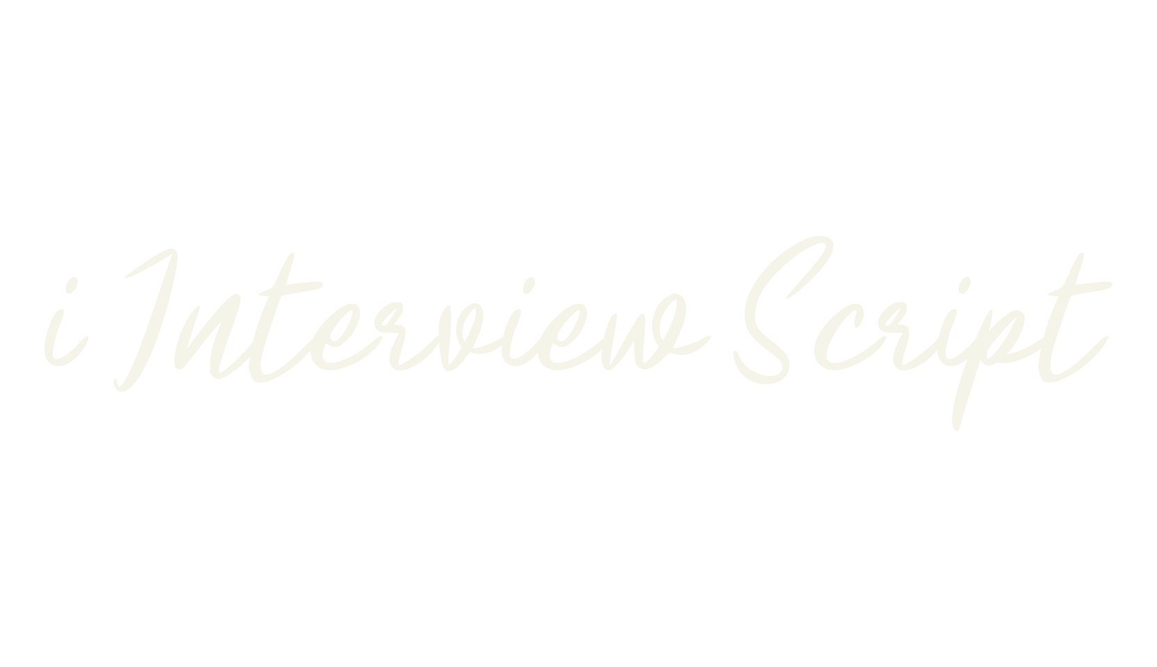 i Interview Script, cursive font preview